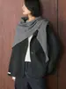 Louvre Invierno Nuevo Estilo Coreano de Moda Pantalones con Bolsillos de Solapa Simétricos con Capucha Abrigo de Lana Doble Cara Corto Holgado para Mujer