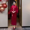 Vestido de Toast de Alta Gama, Traje Rojo de Novia, Vestido de Boda Estilo Chino de Compromiso, Banquete en Casa, Bata Pequeña