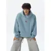 Otoño 2026 Nuevo Sudadera con Capucha de Color Uniforme para Hombre Peso Pesado Lavado a la Arena Bordado Vintage Corte Holgado Tallas Grandes Ropa Exterior