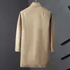 Abrigo Trench Delgado de Otoño 2025 de Largo Medio para Hombre Ropa Exterior de Moda Ropa Casual para Hombre Top Chaqueta con Solapa Estilo Coreano para Hombre