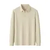 Comercio Electrónico Transfronterizo Camisa Polo de Manga Larga Cuello de Gaviota para Hombre 2026 Otoño Nueva Llegada Fábrica de Origen Camiseta Lisa para Hombre