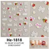 Redanco5D Estampado Ins Celebridad de Internet Pegatinas para Uñas Transparente Lazo Fresa Calcomanías 3D para Uñas He1818