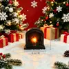 Luz Nocturna de Chimenea Redonda Retro LED Luz de Vela Electrónica Lámpara Portátil Luz de Atmósfera Decorativa Regalo Adorno de Escritorio