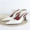 Sandalias Nuevas de Moda Transfronterizas de Comercio Exterior Europeo y Americano, Elegantes, Cómodas, Versátiles, Punta Fina, Tacón Delgado, Correa Trasera, Tacones Altos, Zapatos de Tacón Alto