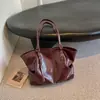 Bolso de Tote Retro de Gran Capacidad Estilo Europeo y Americano para Mujer Otoño Comercio Exterior Simple Versátil para el Trabajo y el Viaje Bolso de Hombro Único