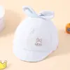 Sombrero de béisbol de verano nuevo de algodón para bebé de 0 a 3 meses, lindo, ala suave, con estampado de conejo de dibujos animados, para niños y niñas