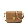 Bolso Bolso de Mujer Nuevo Primavera y Verano Cuero Vacuno Hombro Bolso Tofu Hebilla de Bloqueo de Alta Gama Cruzado Cuero Axilar Bolso Cuadrado Pequeño