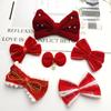 Natal Ano Novo flanela gravata borboleta diagonal Acessórios de cabeça infantil acessórios para roupas bolsas diy decoração