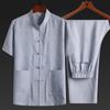 Traje Tang de Manga Larga de Primavera y Verano para Hombre, Traje Casual, Estilo Chino, Camisa para Personas de Mediana Edad y Ancianos, Ropa Hanfu de Papá y Abuelo