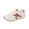 Zapatos de Entrenamiento Alemanes de Cuero Genuino con Suela Blanda 2026 para Mujer, Tenis Casuales Versátiles Antideslizantes con Cordones para Primavera y Otoño, Zapatos Planos Blancos Cómodos