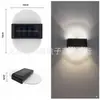 Nueva lámpara de pared solar de iluminación ascendente y descendente transfronteriza para patios exteriores, luz de lavado de pared para villas y jardines, luz ambiental en forma de abanico