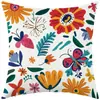 Funda de Almohada Colorida de Flor de Nuevo Estilo Transfronteriza, Ultra Suave, para Sofá de Sala de Estar, Asiento de Coche, Decoración de Fiesta, Cojín, Almohada, Cojín Lumbar