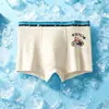 Ropa interior para niños, Malla de seda helada, Estilo fino de verano, Estampado de dibujos animados, Calzoncillos tipo bóxer para niños medianos y grandes, Calzoncillos tipo bóxer para estudiantes