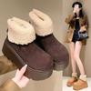 Nuevas Botas de Nieve de Invierno 2025 para Mujer, Versátiles, de Suela Gruesa, Cálidas y Engrosadas, Modernas, de Terciopelo Pequeño, con Plataforma, Zapatos de Algodón