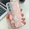 Funda de teléfono móvil IMD con orificios finos electrochapada para Samsung S24ULTRA tendencia A54 película para lente A55 patrón de plumas S24FE