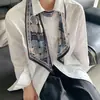 Bufanda de Seda Fresca y Sencilla para el Cuello, Diadema de Seda de Alta Gama, Bufanda Diagonal de Seda, Bufanda, Cinta, Camisa Combinada con una Bufanda en Forma de Diamante