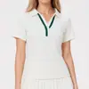 Camisa Polo Esportiva Transfronteiriça de Secagem Rápida para Mulheres Verão 2025 Camiseta de Manga Curta Gola Lapela Solta Casual Versátil Top para Uso Externo