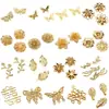 Piezas de Flor de Hierro Huecas de Metal con Diseños de Dragón, Fénix y Mariposa, Flores Grandes Tridimensionales, Accesorios para el Cabello y Materiales de Decoración para Ropa de Estilo Antiguo Hechos a Mano para Bricolaje