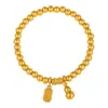 Nuevo Pulsera de Calabaza Dorada con Cuentas de Estilo Chino para Mujer, Pulsera Exquisita de Nicho de Lujo Ligero Retro con un Toque de Alta Gama