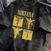 Camiseta Gráfica Lavada Vintage para Hombre 230G Transfronteriza con Estampado de Ángel - Logo de Banda "Retro"