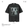 Camiseta de Algodão Puro Pesado com Estampa de Personagem Retro Americano, Manga Curta, 250g, para Homens e Mulheres, Verão, Solta, Tendência, Marca, Atacado Transfronteiriço