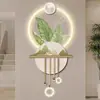 Pintura Decorativa de Hoja Verde Fresca para Sala de Estar con Pintura Colgante para Pasillo de Entrada Fondo de Mueble de TV Pared de Valla Mural LED