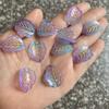 20 piezas de 16*23mm de esmalte coloreado dorado hoja de fresa tridimensional diy horquilla antigua horquilla de jade material floral