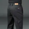 Pantalones Casuales Gruesos con Forro de Polar para Hombre Hong Kong 2026, Pantalones Caqui Rectos Ajustados Elásticos de Negocios para Hombre