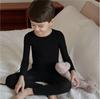 Roupa íntima infantil de veludo quente, camiseta com elástico alto e cor sólida para meninas, roupas de outono para meninos e calças de outono, roupas infantis grandes para casa
