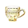 Vaso de Vidrio Nuevo en Relieve Transfronterizo de 200 ml, Vaso Grueso para Leche, Vaso para Postre, Vaso para Té, Vaso para Jugos para Uso en Oficina