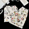 Pijama nuevo para mujer hecho de algodón nube, adecuado para primavera, otoño y verano, con un diseño dulce y casual, de manga corta, se puede usar afuera, ropa de casa fina
