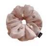 Exquisita Goma para el Cabello Floral Bordada, Scrunchie de Malla Ultra-Hada, Elástico para Cola de Caballo, Accesorio para el Cabello de Alta Gama