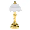 1:12 Piezas de Accesorios para Disparos de Escenas de Maquetas Miniatura para Casa de Muñecas, Lámpara de Mesa Metálica Miniatura, Lámpara de Mesita de Noche Tiffany