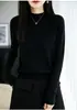 Lana de alta cuenta hilada finamente, tejido reversible, cuello semi-alto, nuevo estilo otoño/invierno, suave y cómodo, suéter base ajustado, 100% lana pura