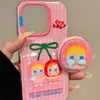 Funda Magnética de Bebé Llorando de Dibujos Animados Linda Adecuada para Funda de Teléfono Apple 16 Pro Max iPhone 15 Dos en Uno 14 Soporte 13