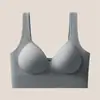 Talla Extra Taza Fija Espalda Hermosa Sin Aros Acolchado Tirantes Anchos Chaleco Integrado Bralette Reunión Banda Elástica Ropa Interior Deportiva