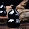Enfeite de Cuia de Obsidiana Natural, Pequena Cuia de Cristal Preto Enfeite Feng Shui, Decoração de Cristal, Decoração de Casa