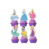 Conjunto de Decoración para Fiesta de Cumpleaños de Princesa Combinación Banderín de Castillo de Princesa Decoración Colgante en Espiral Topper para Pastel