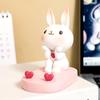 Original menina coração dos desenhos animados coelho enfeites criativo suporte do telefone móvel preguiçoso escritório desktop celular rack presente