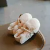 Sapatos Peludos Estilo Doce com Laço de Pérola para Meninas Sapatos de Algodão Quente com Pelúcia de Inverno para Crianças Slip-on Solado Macio Antiderrapante