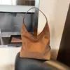 Bolsa de Pão de Camurça Retrô para Mulheres 2026 Nova Tendência Outono e Inverno Bolsa de Ombro de Grande Capacidade Bolsa Saco Popular