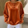 Moda Femenina Europea y Americana 2026 Sitio Independiente de Amazon Transfronterizo Nuevo Suéter Casual de Moda de Terciopelo Holgado con Botones Manga Larga