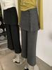 Pantalones Rectos Desmontables de Dos Piezas Omalai para Mujer, Forrados de Polar, Engrosados, Color Sólido, Pierna Ancha, Tendencia 5425