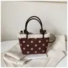 Bolsa de cubo casual estilo coreano Shuai Mi Jia 2026 nuevo bolso de mano con lunares únicos, bolso de hombro y cruzado de moda