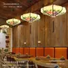 Lustre Pendente Disco Voador Tecido Lanterna Decorativa Lanterna Sala de Estar Sala de Jantar Estilo Chinês Móveis de Restaurante Pintados à Mão Chinês E27