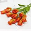 Flores Artificiais para Casamento Série Tulipa de 3 Cabeças Salão de Casamento Jardim Monet Arco Externo Parede de Flores Estúdio Fotográfico Floral