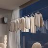 Tendedero retráctil gris plomo para colgar en la pared sin perforaciones, para interiores y exteriores, balcón, cable de acero invisible, colgador de ropa, artefacto para secar ropa