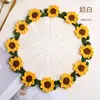 Atacado Transfronteiriço Amazon Artesanal Tecido à Mão com Lã Porta-Copos, Decoração Simples para Mesa, Almofadas Redondas de Isolamento Térmico, Presentes Criativos