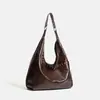 Bolso Hobo Minimalista, Bolso de Hombro Estilo Vintage con Acentos de Ojal Circular, Bolso de Axila Coreano de Gran Capacidad, Bolso Tote de Cuero Relajado