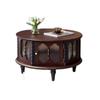 Mesa de Café Retro Francesa de Madera Maciza Combinación Sala de Estar Apartamento Pequeño Hogar Lujo Ligero Estilo Mediados de Siglo Mesa Baja Redonda
